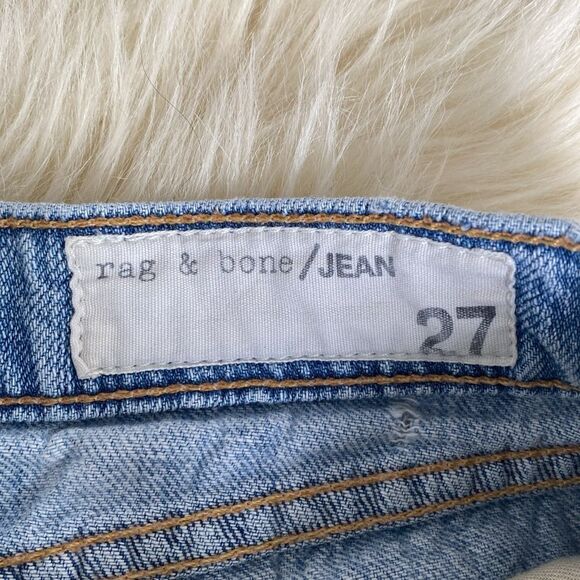 Rag & Bone Distressed Blue Denim Shorts Rolled Up Hem sz 27 Boho, Beach, Coastal - Picture 2 of 6